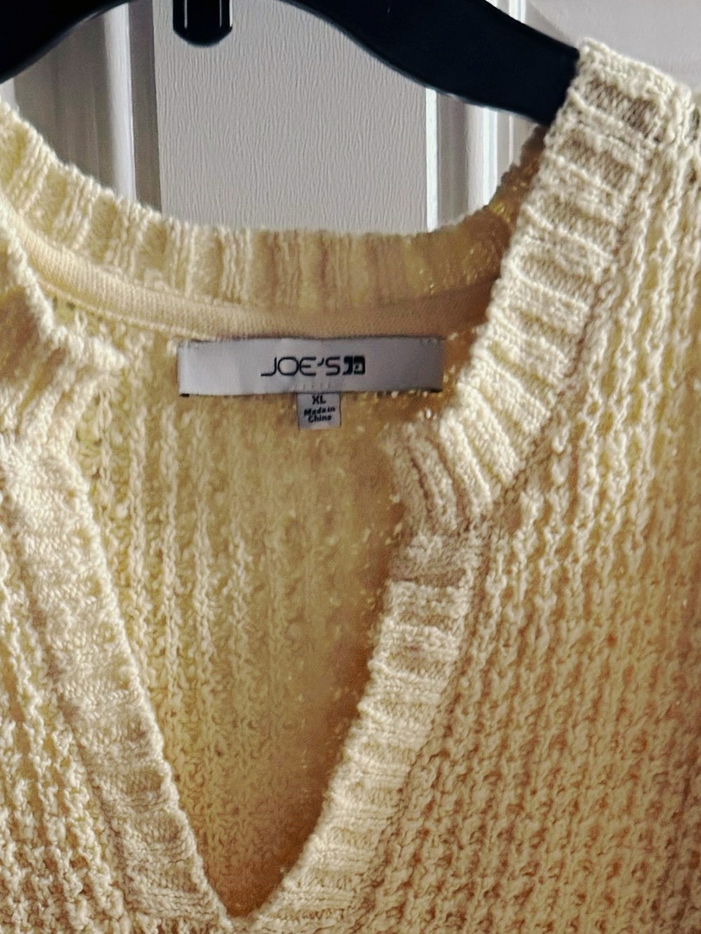 JOE’S JEANS YELLOW KNIT HALF SLEEVE TOP XXL - Picture 3 of 4